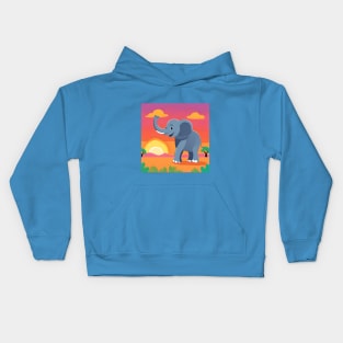 Cute kids Elephant Drawing Kids Hoodie